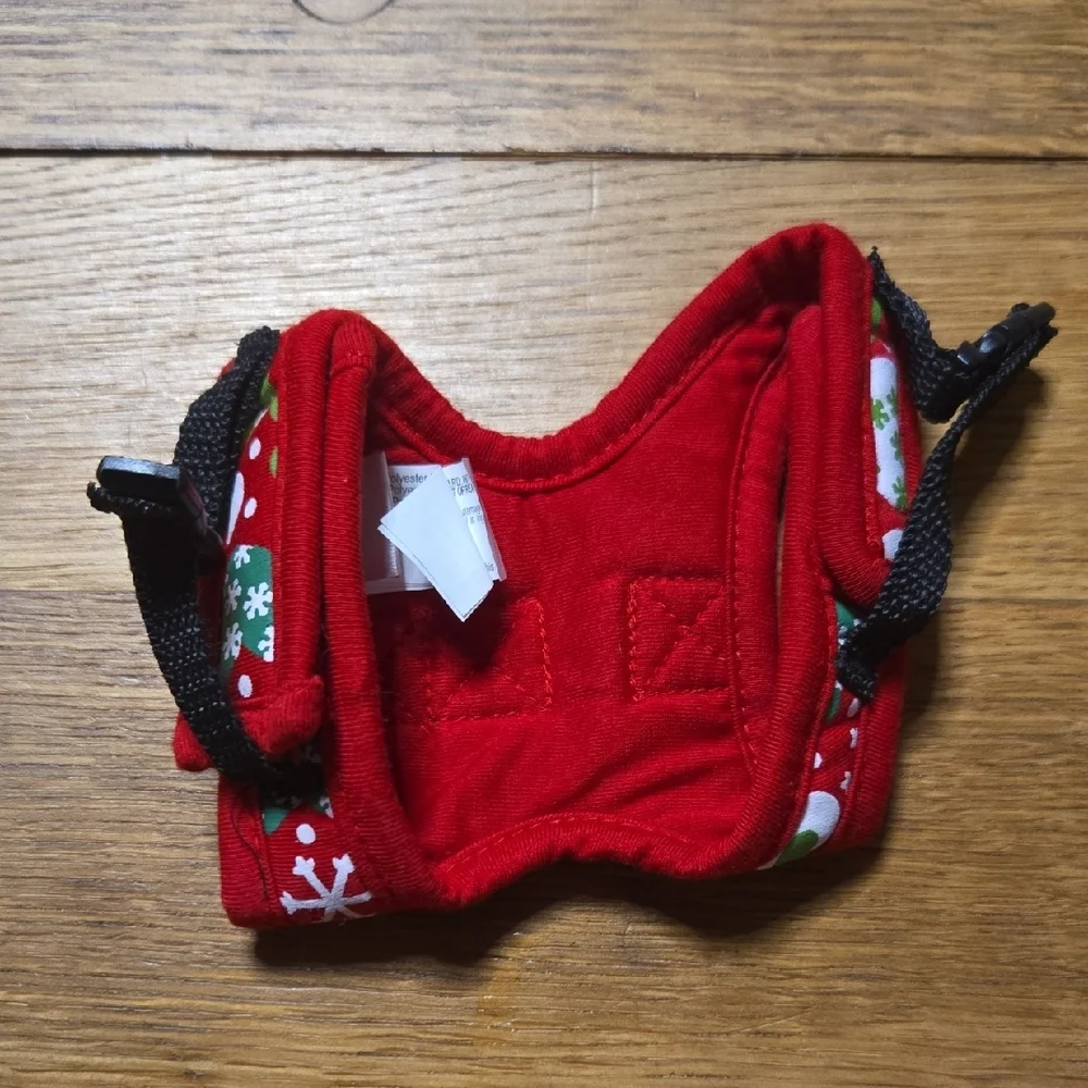 Red and Green Small Pet Carrier with Festive Design